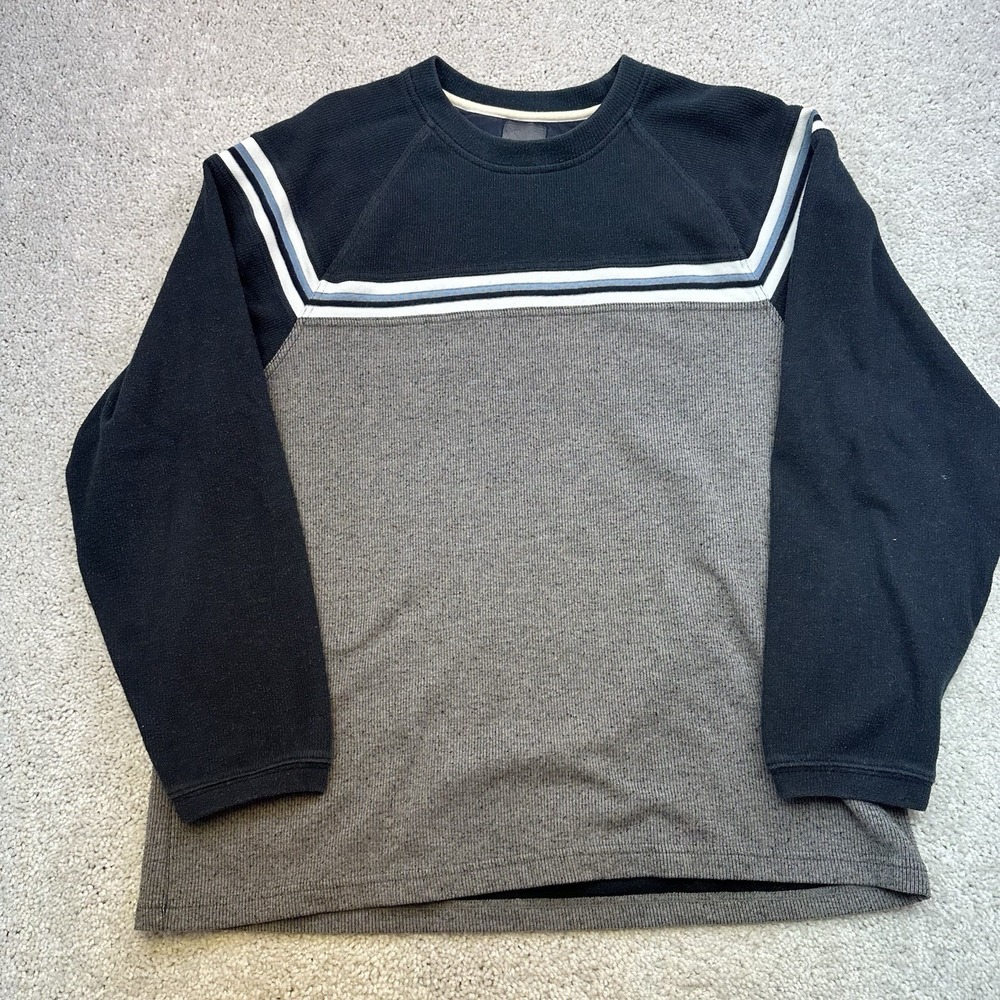 Vintage Y2k XG Extreme Gear Sweatshirt Men XL Gray Boxy Stripe Skate Surfer